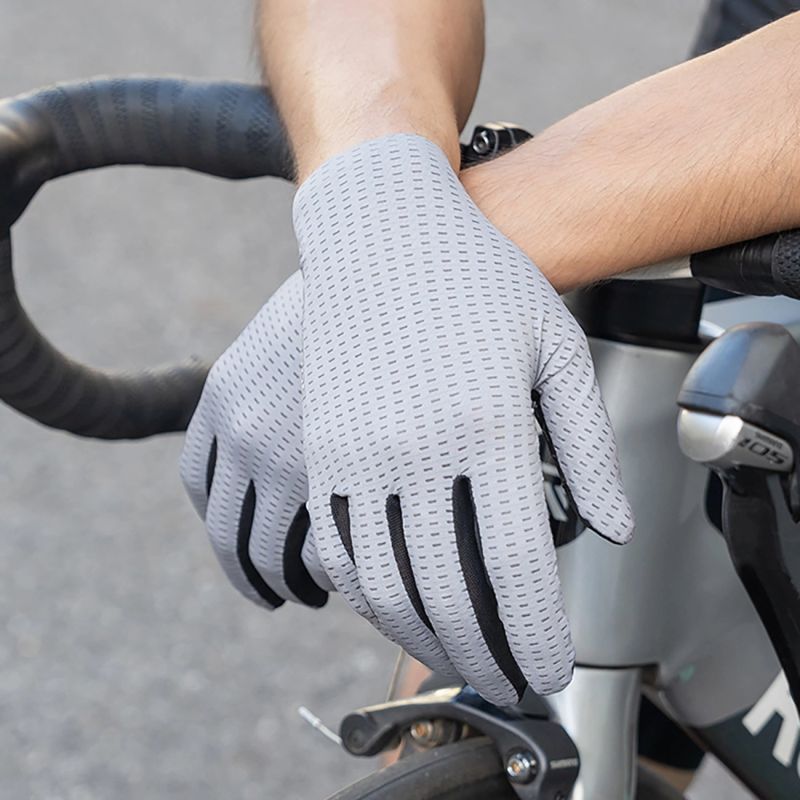 10. Rękawiczki rowerowe Rockbros oddychające, pełne, rozmiar: M - zielone