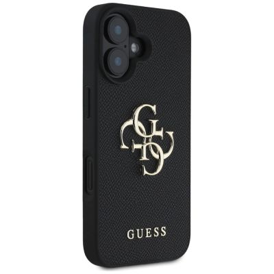 4. Etui Guess Grained Big 4G Logo Small Classic Logo na iPhone 16 - czarne