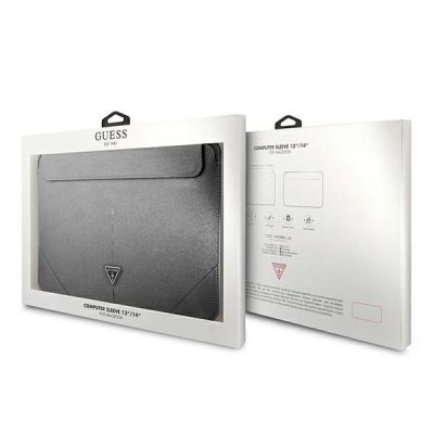 4. Pokrowiec Guess Saffiano Triangle Logo na laptopa 14'' - srebrny