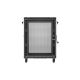 12. Szafa instalacyjna RACK stojąca 19" 15U 600x600 czarna drzwi perforowane Lanberg (flat pack)