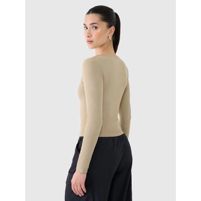 3. Longsleeve slim gładki damski 4F 4FRSS25TLONF511-83S