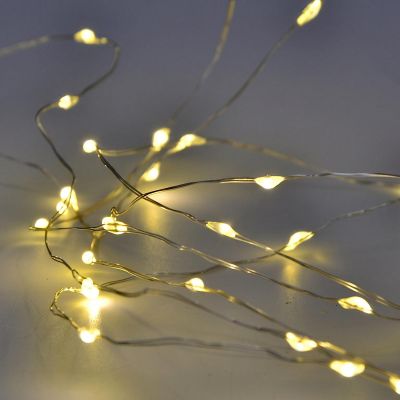 8. LAMPKI DRUCIKI NA BATERIE GIRLANDA 40 LED CIEPŁY BIAŁY (R)
