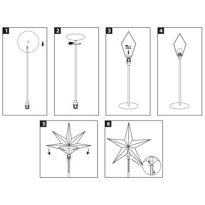 3. GWIAZDA DEKORACYJNA Z PODŚWIETLENIEM LED wys:65CM SREBRNA