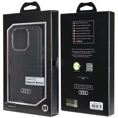 7. Etui Audi Synthetic Leather z MagSafe na iPhone 14 Pro - czarne