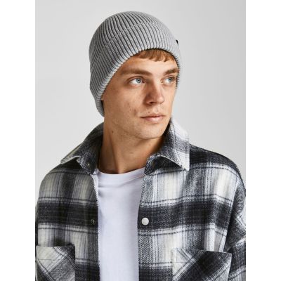 3. Jack & Jones męska czapka zimowa czarna Jacbrink beanie ln 12193386 LIGHT GREY MELANGE