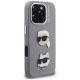 4. Etui Karl Lagerfeld FW Grained Karl & Choupette Heads Pins na iPhone 16 Pro - szare