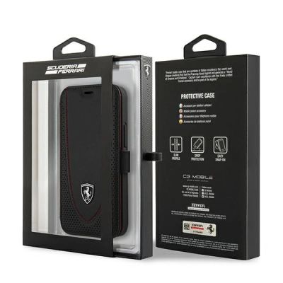 7. Etui Ferrari Off Track Perforated na iPhone 12 mini - czarne