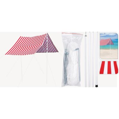 NAMIOT ZADASZENIE ŻAGIEL PRZECIWSŁONECZNY Z SŁUPKAMI 3X1,7M CZERWONY