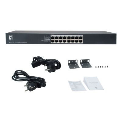 6. LevelOne GEU-1632 Nie zarządzany Gigabit Ethernet (10/100/1000) 1U Szary