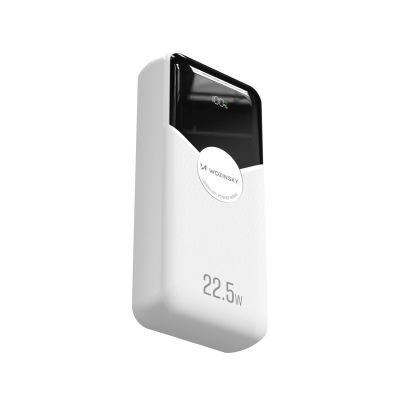 3. Powerbank Wozinsky WFC-15W 20000mAh 22,5W PD20W z wbudowanymi kablami Lightning i USB-C - biały