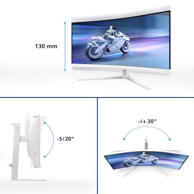 4. Philips 34M2C5501A/00 monitor komputerowy 86,4 cm (34") 3440 x 1440 px Wide Quad HD LCD Biały
