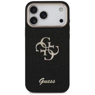 3. Etui Guess Fixed Glitter Big 4G Metal Frame na iPhone 17 Pro Max - czarne