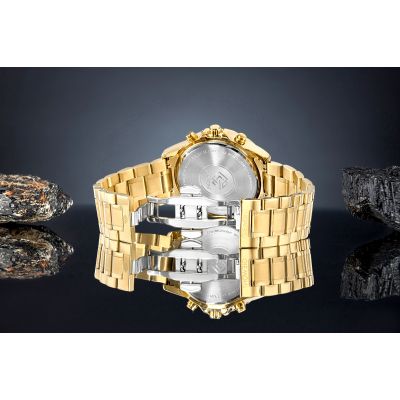 7. Zegarek Męski Giewont Chronograph Sapphire Złoto Niebieski GW9460-B5