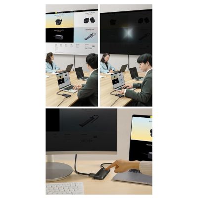 14. Baseus Lite Series wielofunkcyjny HUB USB Typ C - 2 x USB 3.0 / USB Typ C PD / HDMI 1,4 / SD/TF czarny (WKQX050101)