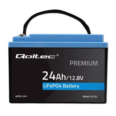 7. Qoltec Akumulator LiFePO4 Litowo-Żelazowo-Fosforanowy | 12.8V | 24Ah | 307.2Wh | BMS
