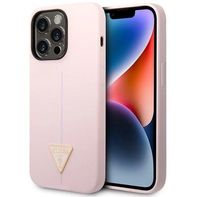 Etui Guess Silicone Triangle iPhone 14 Pro 6,1" - fioletowe