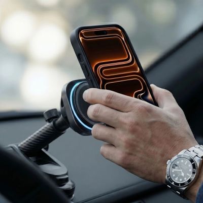 6. Uchwyt samochodowy Tech-Protect V20 MagSafe na szybę / kratkę nawiewu / deskę rozdzielczą 25W QI2.2 - czarny