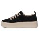 4. Skórzane półbuty sneakersy na platformie czarne Filippo DP6122