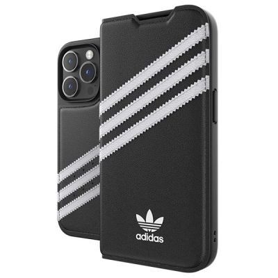 8. Etui Adidas OR Booklet Case PU na iPhone 14 Pro - czarno-białe