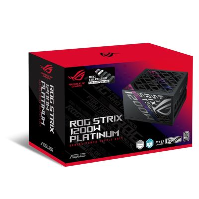 31. ASUS ROG -STRIX-1200P-GAMING-E moduł zasilaczy 1200 W 20+4 pin ATX ATX Czarny, Wielobarwny