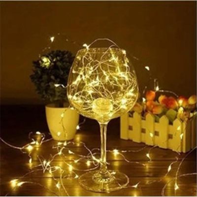 3. LAMPKI DRUCIKI NA BATERIE GIRLANDA 100 LED CIEPŁY BIAŁY