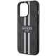 6. Etui Guess 4G Printed Stripes MagSafe na iPhone 13 Pro / iPhone 13 - czarne