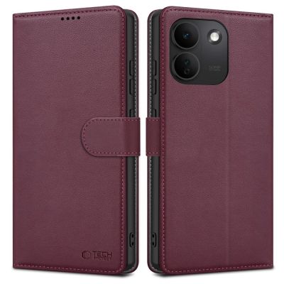 Etui Tech-Protect Wallet na Xiaomi Redmi Note 17 Pro Max 5G - burgundowe