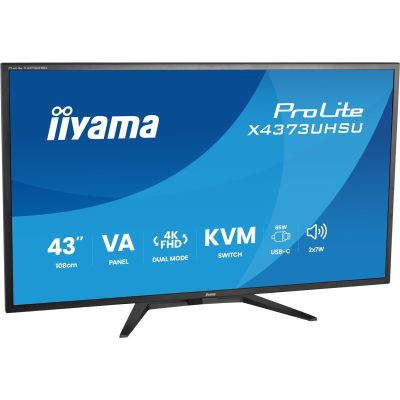 4. iiyama ProLite X4373UHSU-B2 monitor komputerowy 108 cm (42.5") 3840 x 2160 px 4K Ultra HD LED Czarny