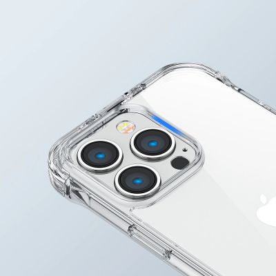 4. Joyroom Defender Series etui pokrowiec do iPhone 14 pancerna obudowa z haczykami podstawką przezroczysty (JR-14H1)
