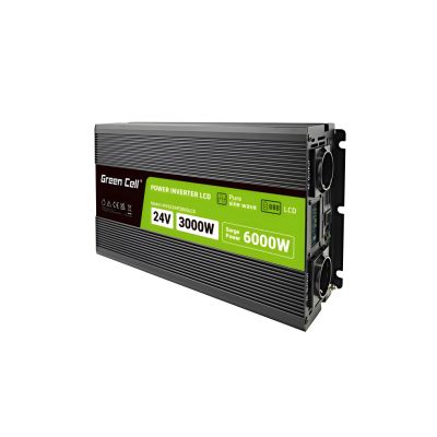 3. GREEN CELL PRZETWORNICA LCD 24V/230V 3000W/6000W CZYSTY SINUS INVGC24P3000LCD