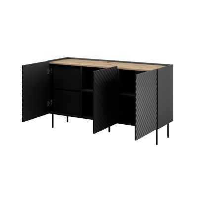 2. Komoda 3D2SZ ONDA 150x45x85 czarny