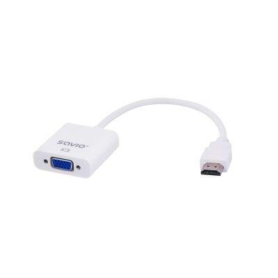 Adapter SAVIO CL-27/B (HDMI M - D-Sub (VGA) F; 0,10m; kolor biały)