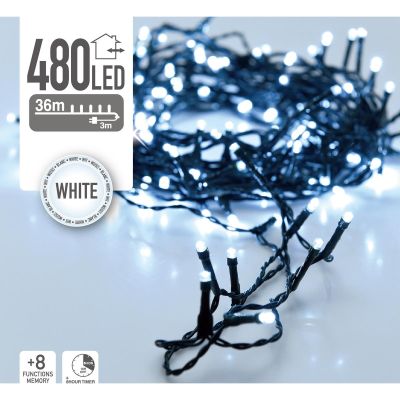 5. LAMPKI CHOINKOWE ŁAŃCUCH ŚWIETLNY 480 LED TIMER ZIMNY BIAŁY