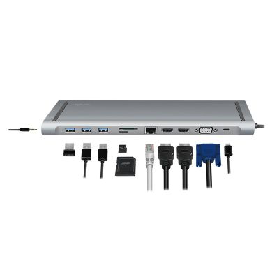 5. LogiLink UA0373 - Przewodowy - USB 3.2 Gen 1 (3.1 Gen 1) Type-C - 100 W - 3,5 mm - 10,100,1000 Mbit/s - Aluminiowy