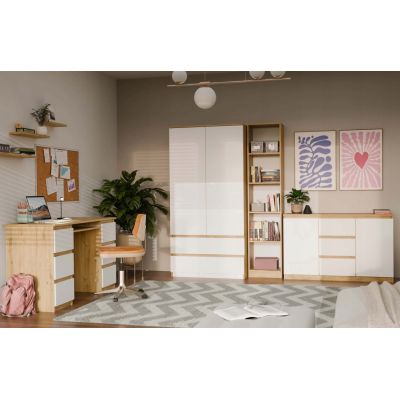 11. KOMODA 2 DRZWI 3 SZUFLADY ARTISAN/BIEL KOMPLET