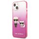 2. Etui Karl Lagerfeld Gradient Ikonik Karl&Choupette na iPhone 13 mini - różowe