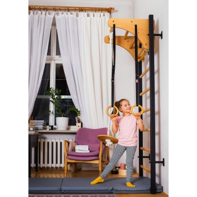26. DRABINKA GIMNASTYCZNA DREWNIANO METALOWA Z DREWNIANYM DRĄŻKIEM I AKCESORIAMI BENCHK 211B A076