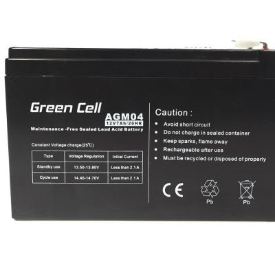 3. GREEN CELL AKUMULATOR ŻELOWY AGM04 12V 7AH