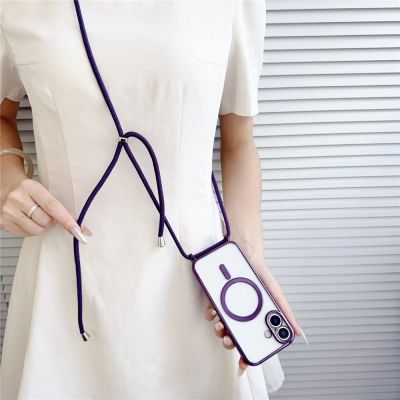 3. Etui na iPhone 17 z paskiem Crossbody kompatybilne z MagSafe - czarne