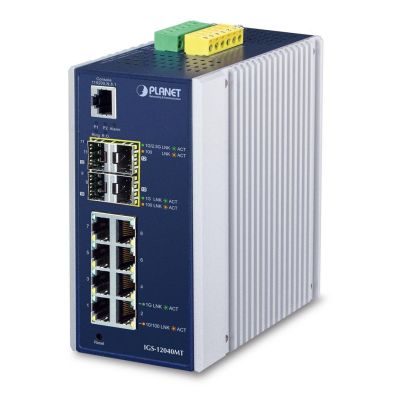 2. PLANET IGS-12040MT łącza sieciowe Zarządzany L2+ Gigabit Ethernet (10/100/1000) Niebieski, Biały