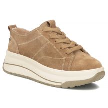 Skórzane sneakersy na platformie beżowe Filippo  DP7959