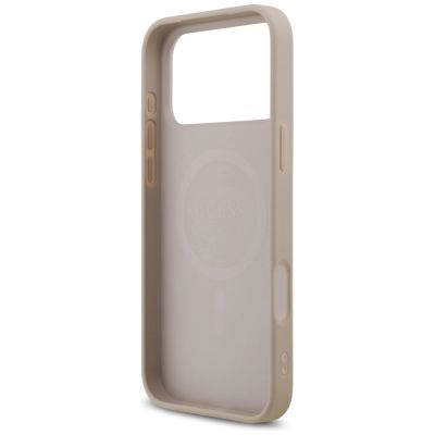 7. Etui Guess 4G Printed Stripes MagSafe na iPhone 17 Pro Max - różowe