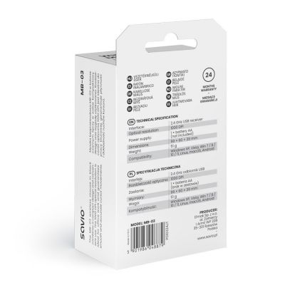 5. SAVIO MYSZ BEZPRZEWODOWA MB-03