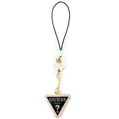 Zawieszka Guess Triangle Diamond Charm with Rhinestones - złoto-czarna