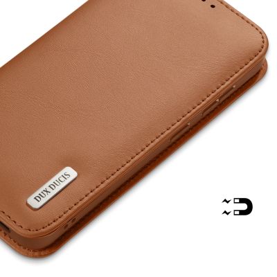 5. Etui Dux Ducis Hivo na Samsung Galaxy S25 Edge z klapką i ochroną RFID - brązowe