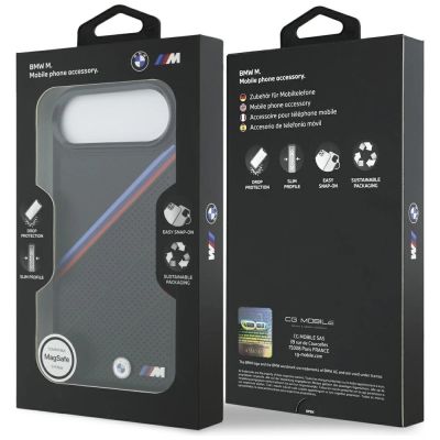 8. Etui BMW M Tricolor Metal Logo MagSafe do iPhone 17 Air - czarne