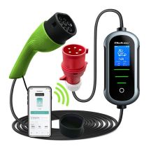 Qoltec Mobilna ładowarka do samochodu elektrycznego EV z regulacją 2w1 Typ2 | 11kW | 400V | Wi-fi | TUYA | SMART LIFE | LCD | Przenośna | Wallbox | 5m