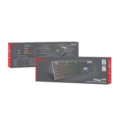 7. GENESIS Thor 420 RGB klawiatura Gaming USB AZERTY US English Srebrny