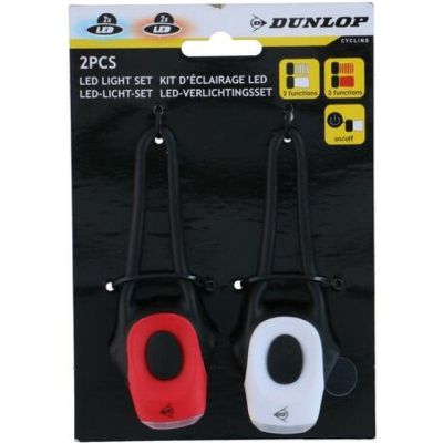 16. ZESTAW SILIKONOWYCH LAMP ROWEROWYCH LED PRZÓD I TYŁ DUNLOP PRO