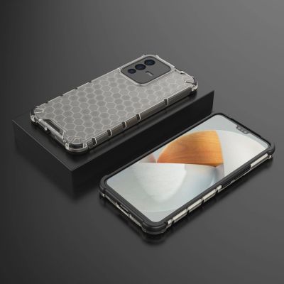 2. Honeycomb etui pancerny pokrowiec z żelową ramką Vivo V23 5G czarny